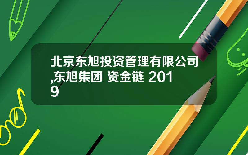 北京东旭投资管理有限公司,东旭集团 资金链 2019